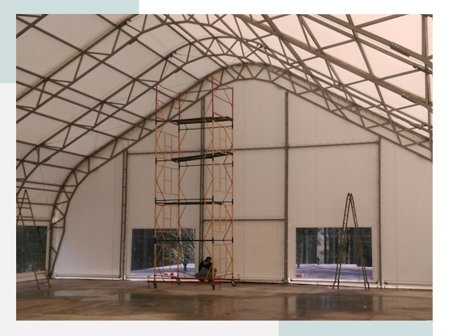 Шатровые ангары в Старой Руссе