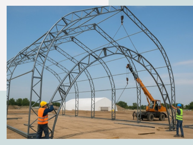 Монтаж ангаров в Старой Руссе от 611 руб. - Надежно и быстро